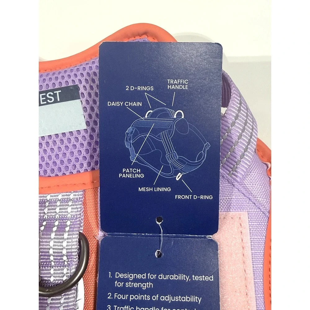 Youly Tactical Dog Harness Purple Reflective Front Lead Control - Large NWT NEW